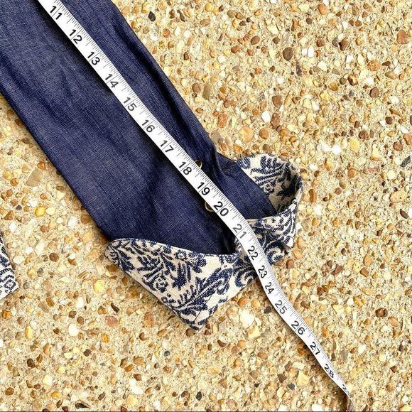 Like New Arden B Y2K 90s Denim Cream Brocade Jacket Size S - Picture 5 of 8